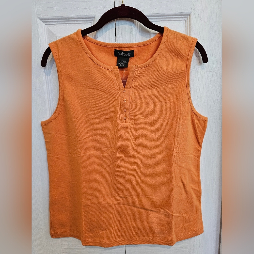 WilliSmith Orange Summer Top Size L